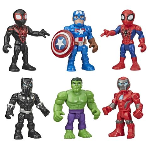 Playskool Heroes Marvel Super Hero Adventures 12.5cm Action Figure 6 Pack | Smyths Toys UK