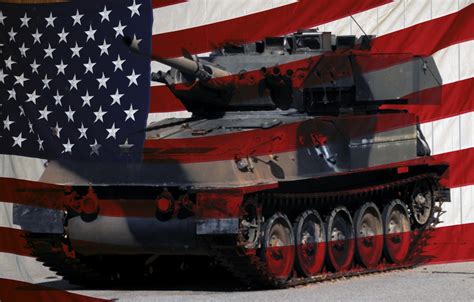 American Flag And Army Tank #2 Free Stock Photo - Public Domain Pictures