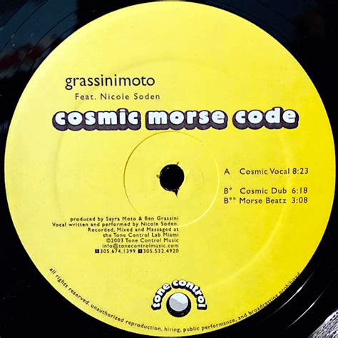 GRASSINIMOTO feat NICOLE SODEN - Cosmic Morse Code - Tone Control Music