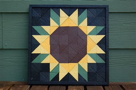 Handmade Sunflower Barn Quilt Wood Mosaic | Etsy