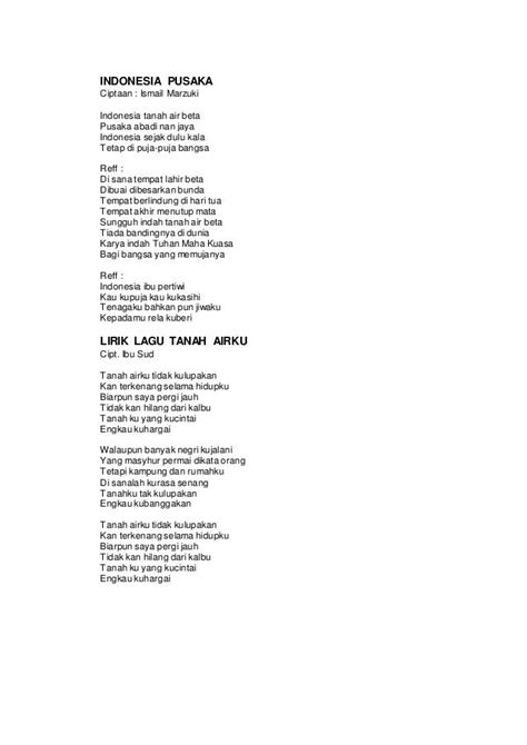 Lirik lagu nasional