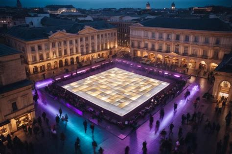 Premium Photo | Krakow Market square in the night lights at sunrise