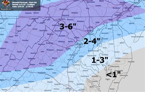 First Call Snow Forecast – Tuesday into Wednesday – Maryland Weather