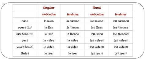 Educational Infographic The Possessive Pronouns In French Les Pronoms | Porn Sex Picture