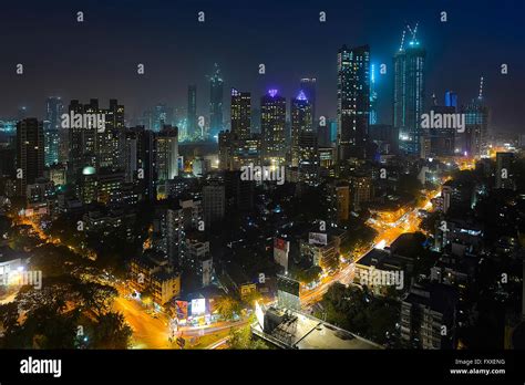 India Mumbai Bombay View at night Stock Photo - Alamy