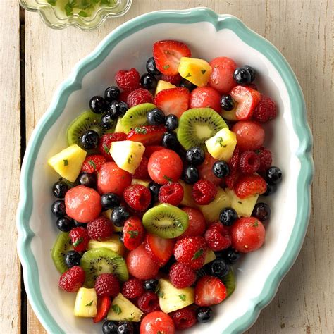 Mixed Fruit with Lemon-Basil Dressing Recipe | Taste of Home