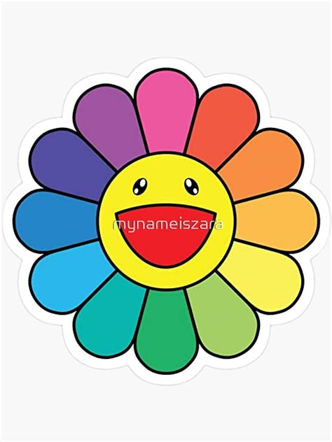 "y2k rainbow smiling flower" Sticker for Sale by mynameiszara | Redbubble