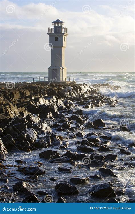 Lighthouse at the Port of Akranes, Iceland Stock Photo - Image of akranes, fishery: 54611710