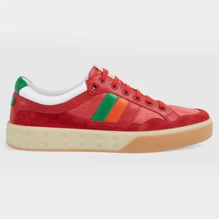 GUCCI MEN'S RED LEATHER AND NYLON SNEAKERS - GC62 - RepGod