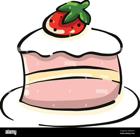 Pink cake, illustration, vector on a white background Stock Vector Image & Art - Alamy