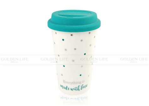 Double Wall Ceramic Custom Coffee Mugs Holiday Thermal Travel Mug