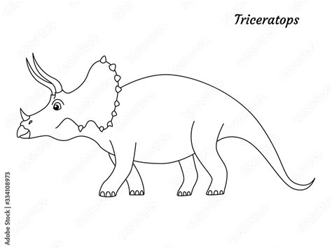 Coloring page outline Triceratops dinosaur. Vector illustration Stock ...