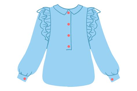 Blue Blouse. Cute Girl Shirt. Cartoon Cl Graphic by vectorbum · Creative Fabrica