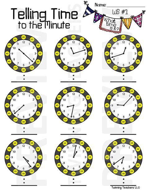 Telling Time | To the Minute | Differentiated Worksheets | Telling time ...