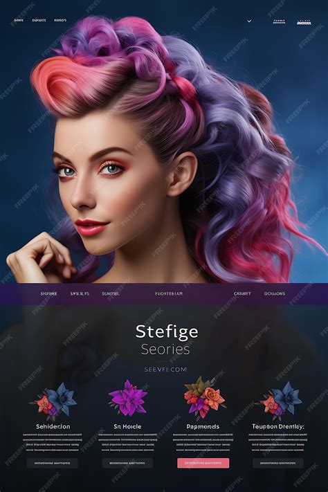 Premium Photo | Packaging of Hair Salon Booking Website Energetic and Lively Color Scheme Web ...