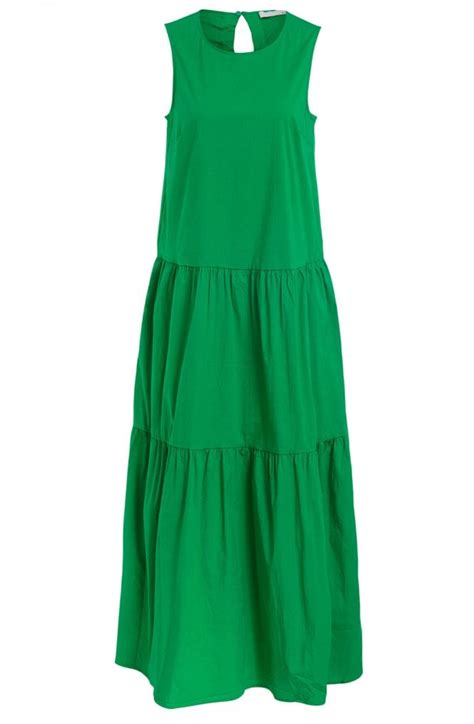 Oui Fern Green Tiered Maxi Dress - Dresses from Shirt Sleeves UK