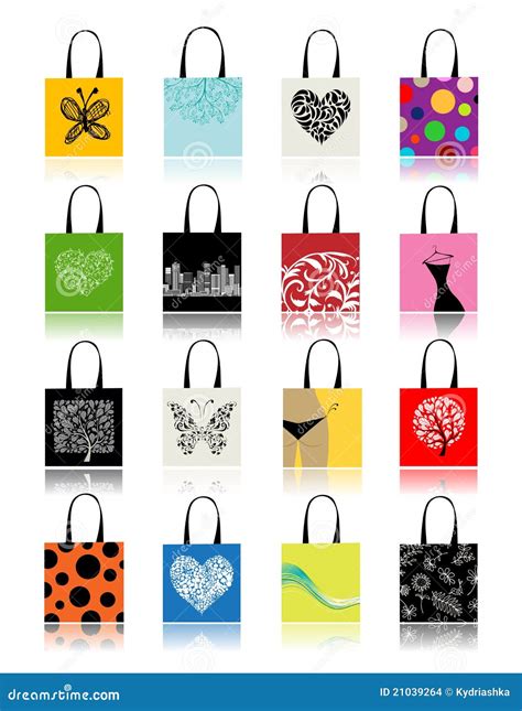 Shopping Bags Set for Your Design Stock Vector - Illustration of packet, clothes: 21039264