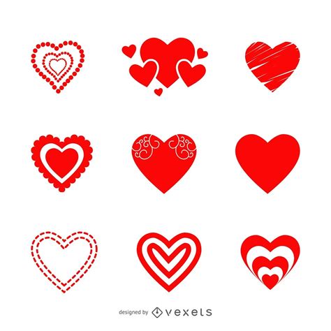 Valentine Heart Icon Set Vector Download