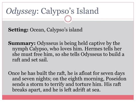 PPT - Odyssey : Calypso’s Island PowerPoint Presentation, free download ...