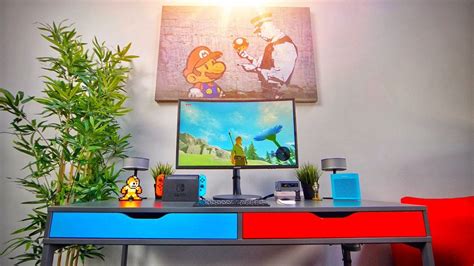 Bureau Nintendo Switch Gaming Desk Setup, Best Gaming Setup, Pc Desk, Diy Nintendo, Nintendo ...