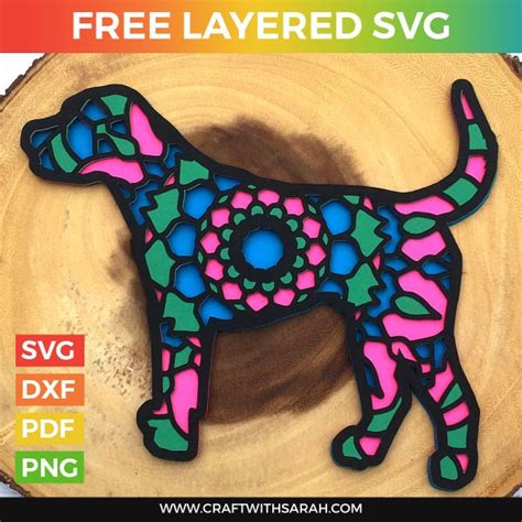 Mandala Dog Layered SVG | Craft With Sarah