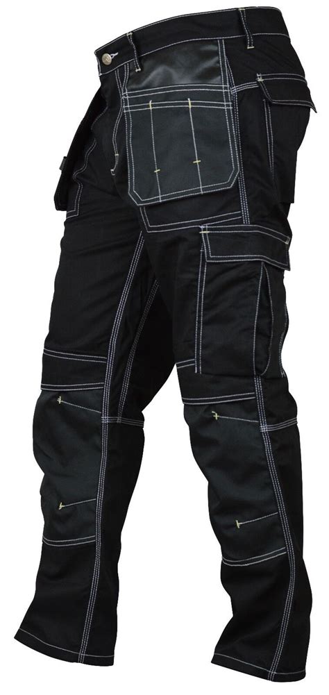 Mens Construction Cordura Knee Reinforcement WorkWear Trousers Utility ...