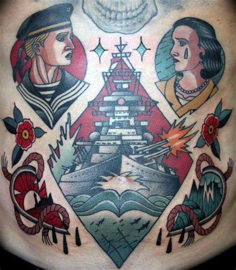 40 Battleship Tattoo Designs For Men - Manly Ink Ideas