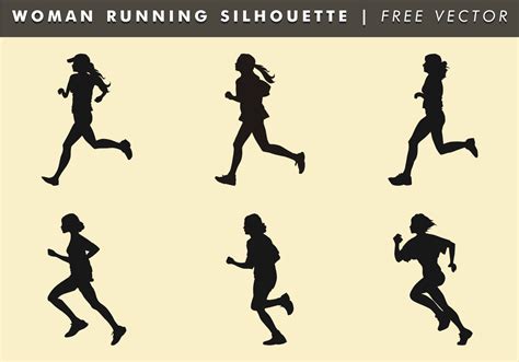 Woman Running Silhouette Free Vector - Download Free Vector Art, Stock ...