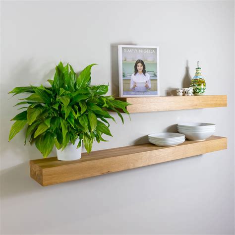 Lighted Floating Shelves LED White Oak Wood Shelving, 58% OFF