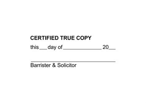 Certified True Copy - Barrister & Solicitor Stamp