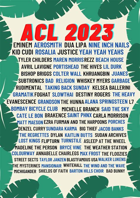 ACL 2023 MOCK LINEUP : r/aclfestival