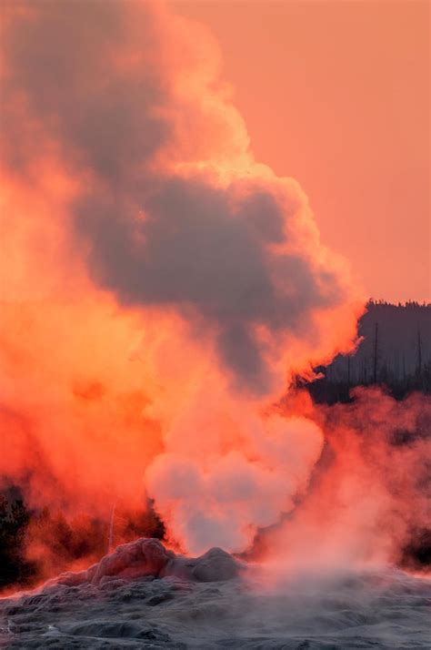 Old Faithful Geyser Yellowstone Photograph by Michael Defreitas - Pixels