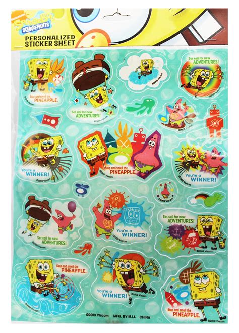 Spongebob Squarepants Patrick and Spongebob Assorted Sticker Set (19 Stickers) - Walmart.com ...