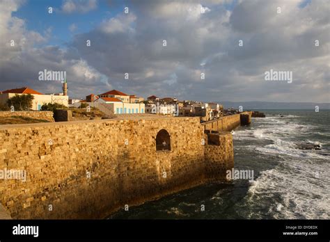 View of the old city walls, Akko (Acre), Israel Stock Photo - Alamy