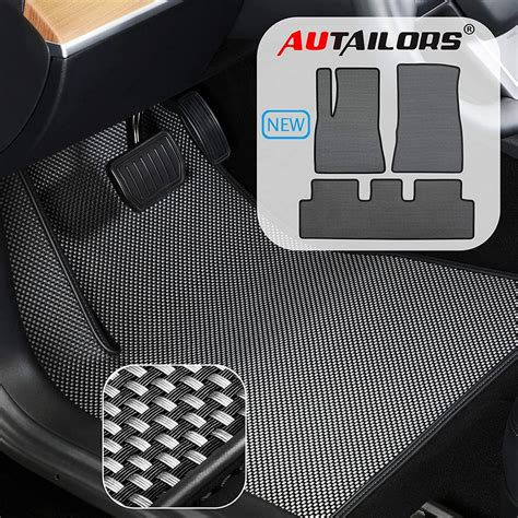 AUTAILORS Tesla Model 3 Floor Mats 2017 2018 2019 2020- All Weather Floor Mats Waterproof ...