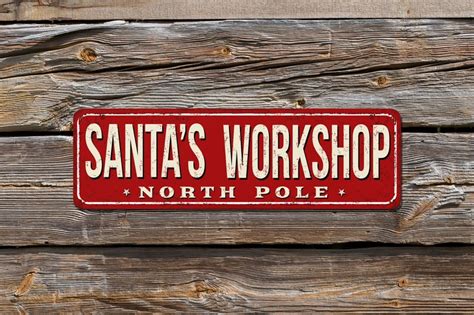 Santa's Workshop North Pole Christmas Sign® - Etsy