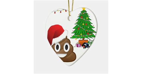 christmas poo emoji ceramic ornament | Zazzle