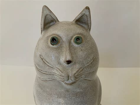 Foxlo Pottery Sculpture Vintage Cat Animal Figurine Cute Kitty - Etsy