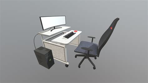 PC Setup with Gaming Chair - Download Free 3D model by BCANG [ccccc3c] - Sketchfab