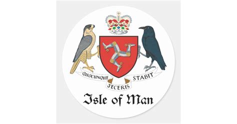 ISLE OF MAN - emblem/flag/symbol/coat of arms Classic Round Sticker | Zazzle