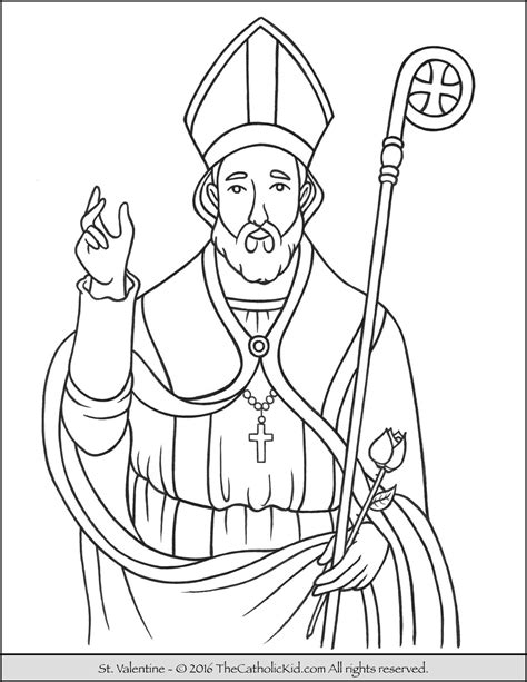 Saint Valentine Coloring Page