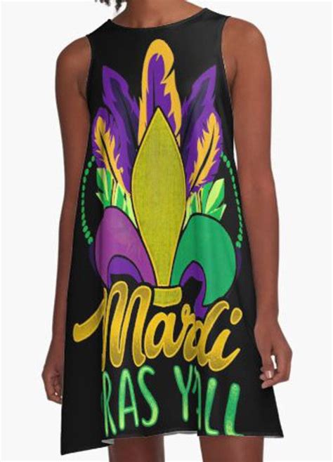 "Mardi Gras Y'All " A-Line Dress for Sale by highparkoutlet | Mardi ...