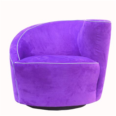 Corkscrew Purple Swivel Lounge Chair Armchair For Sale at 1stDibs ...