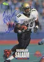 Rashaan Salaam, Chicago Bears, 1995 Classic Draft Picks Autographed ...