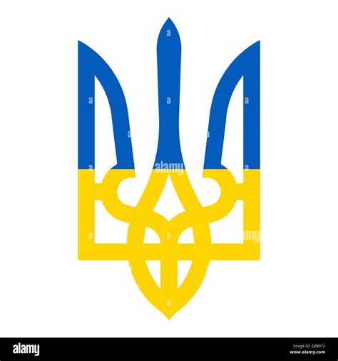 Yellow blue trident - vector illustration. The small coat of arms of ...