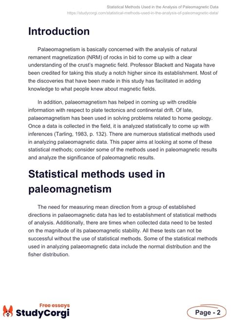 Statistical Methods Used in the Analysis of Paleomagnetic Data | Free Essay Example