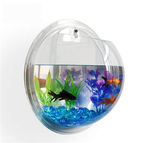 Modern Home Fish Bubble - Deluxe Acrylic Wall Mounted Fish Tank w ...