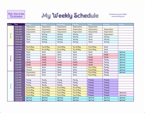 8 Weekly Schedule Template Excel - Excel Templates