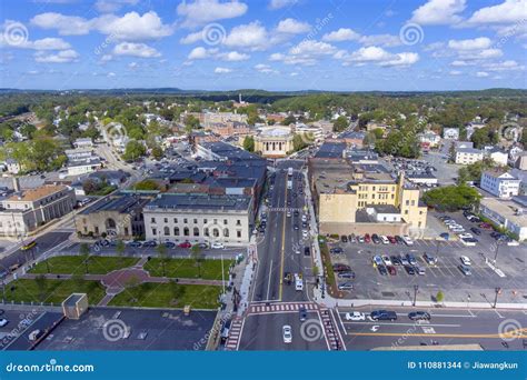 Framingham City Hall Aerial View, Massachusetts, USA Stock Photo ...