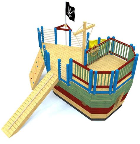 Edward Thatch Pirateship Play Plan | Pirate ship playhouse plans, Playset plans, Pirate ship ...